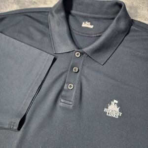 Under Armour Mens XL Hershey Links Golf Polo Shirt The Performance Stretch Black